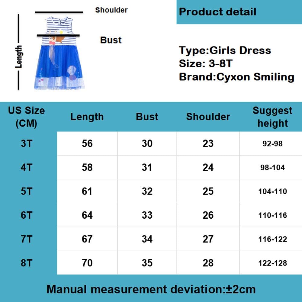Girls Clothes Cotton Short Sleeve Casual Summer Striped Dresses for Girls Kids 2-8 Years: Clothing