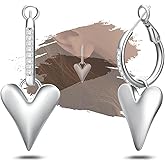 Heart Dangle Hoop Earrings for Women Sterling Silver Sparkle Cubic Zirconia Love Heart-Shaped Loop Earrings Hypoallergenic CZ Large Earring Fashion Jewelry Gifts for Mom Wife