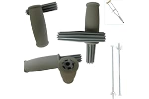 DraCra Crutch Handle Replacement with Mounting Screws, Rubber Hand Grip Set for Aluminum Crutches, Forearm Walker, Folding Fo