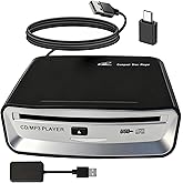 Doikce Portable CD Player for Car, External USB Compact Disc Drive for Vehicles Without Built-in Audio, Advanced Anti-Skip &amp; Resume Playback, Dual Connection for Road Trips, Black