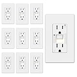 ELEGRP GFCI Outlet w/Nightlight, 15 Amp Self-Test