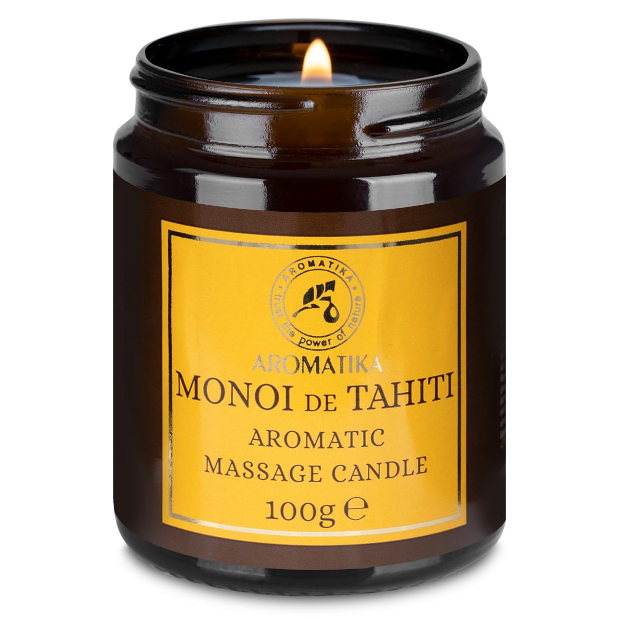 Scented Massage Candle Monoi de Tahiti 100g - Soy Wax Candle - Relaxing Massage Candle - Blend of Coconut and Monoi de Tahiti Oils - Vanilla Oleoresin- Skin Care - Beauty - Aromatherapy