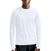 Zengjo Mens Long Sleeve Workout Shirts Light Weight Quick Dry UV/SPF Athletic T-Shirt Running Hiking with Thumb Holes