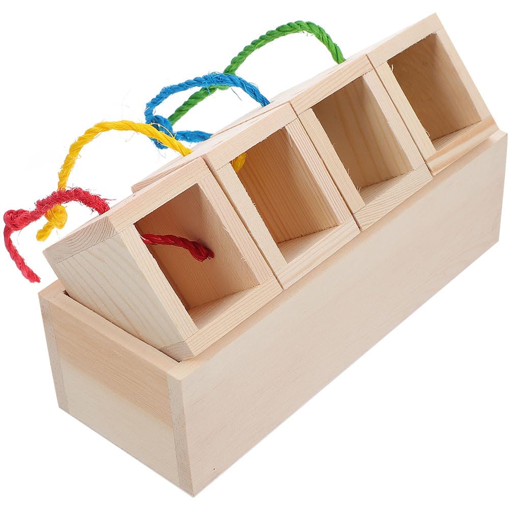 iplusmile Wooden Foraging Toys for Small Animals Educational Hamster Treat Dispenser and Hideout for Guinea Pigs Rabbits Bunnies Chinchillas Mice Gerbils Natural Durable Pet Toy