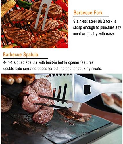 grilljoy Ensemble Barbecue, 25pcs Barbecue Accessoire avec résistant à la Chaleur dans Le Cas, Premium complète kit Barbecue en Plein air ustensiles pour Barbecue Ensemble pour Homme - Mes Grillades grilljoy Ensemble Barbecue, 25pcs Barbecue Accessoire avec résistant à la Chaleur dans Le Cas, Premium complète kit Barbecue en Plein air ustensiles pour Barbecue Ensemble pour Homme