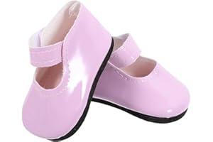 UPKOCH 1 Pair Doll Shoes for 18 Inch Doll Girl Doll Accessories Cute Small Pu Shoes Doll Sneakers Imitation Leather Shoes Doll Toy Dress Shoes Pink