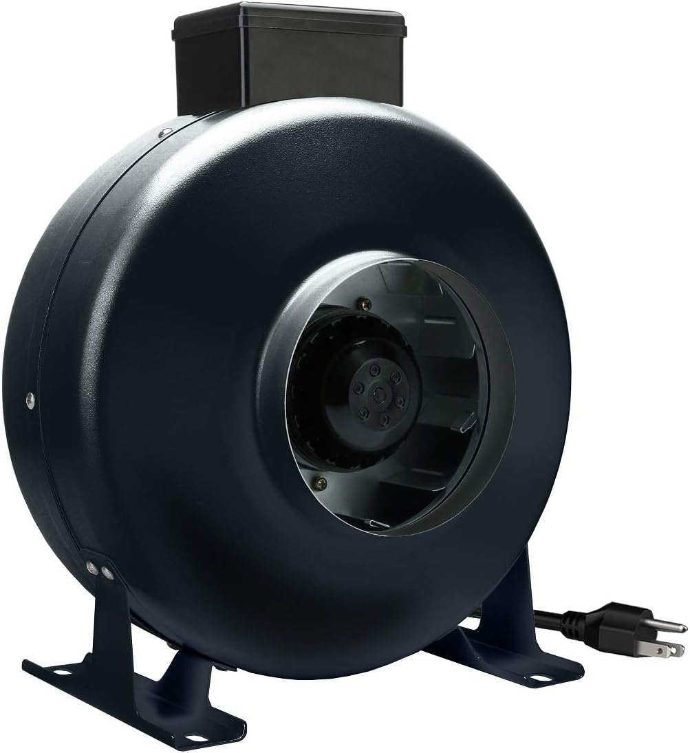 TopoLite 6" Inline Duct Fan for Grow Tent Exhaust Kit and Hydroponic Growing System