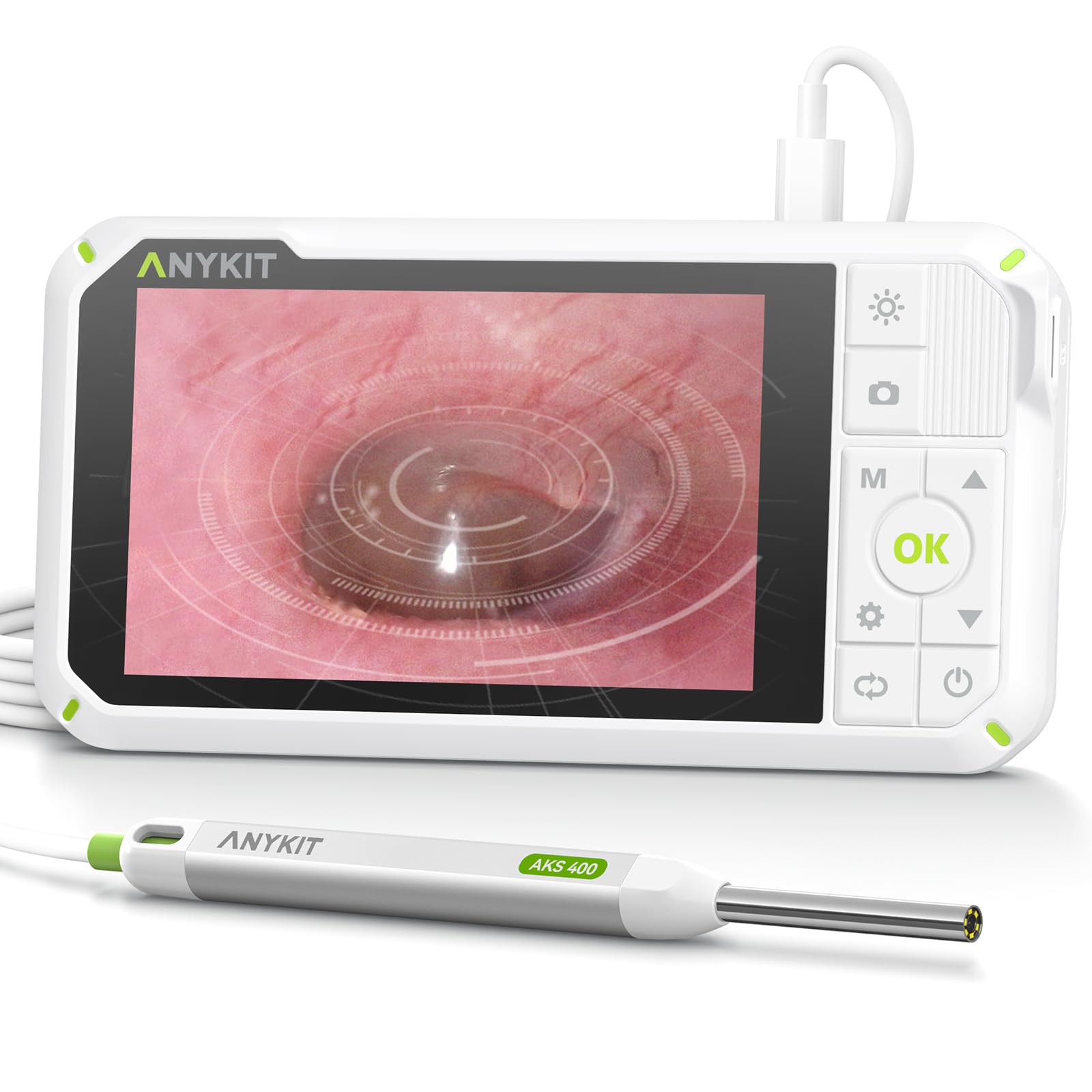 Anykit Digital Otoscope with Gyroscope, 4-inch IPS