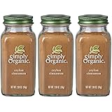 Simply Organic Ground Ceylon Cinnamon, Certified Organic, Vegan | 2.08 oz | Pack of 3 | Cinnamomum verum J. Presl