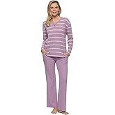 Felina - Jolie 2-Piece Henley Lounge Set - Relaxed Fit Knit Top & Pants with Pockets Loungewear