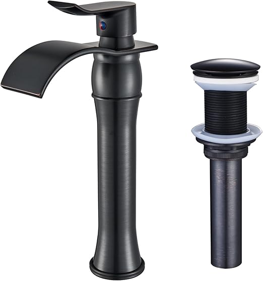 Senlesen Waterfall Spout Single Handle Bathroom Coutntertop Sink