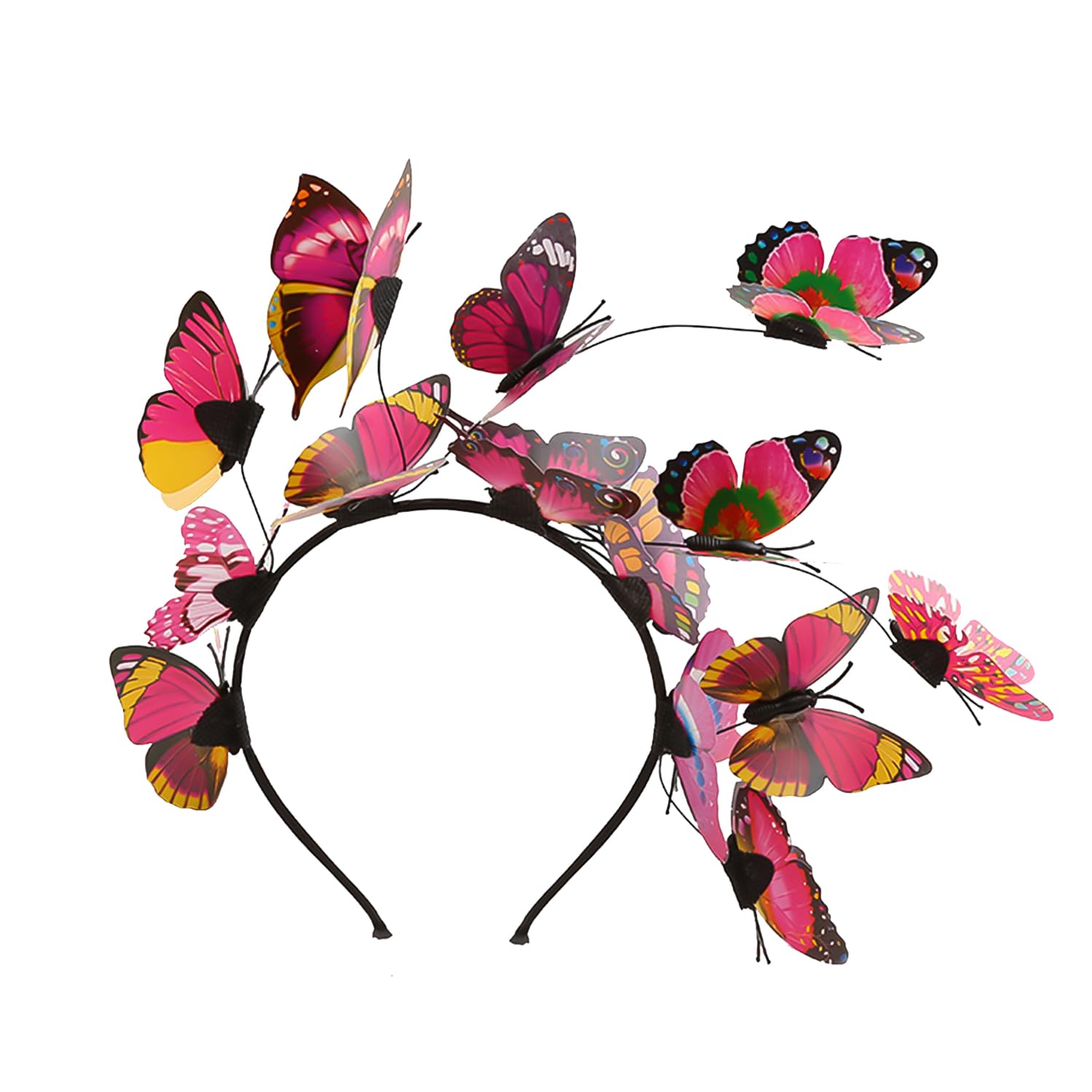 Bohue Butterfly Headbands Antenna Headband Butterfly Hairband Butterfly Fascinator Hat Hair Accessories for Woman Girls Kids (Hot red)