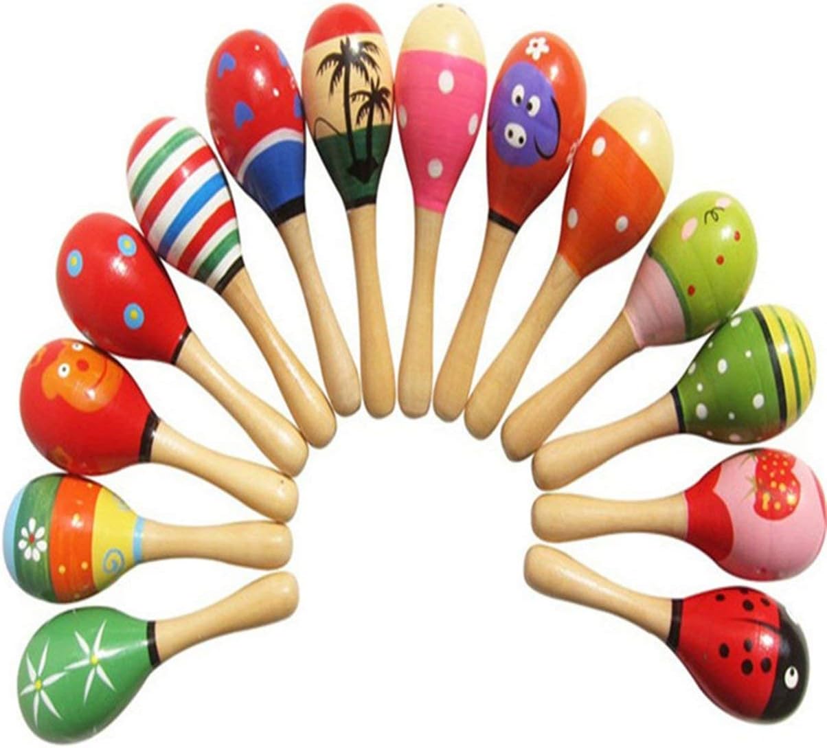Musical Instruments Shakers & Small Percussion 5x Wood Maraca Baby Sand