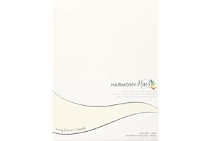 HARMONY PAPER Cardstock 8.5 x 11 Paper Pack - 110 lb Card Stock for Crafts, Cardmaking, Scrapbooks - 50 Heavyweight Double Sided Sheets - Solid Core, 300 GSM, Ivory