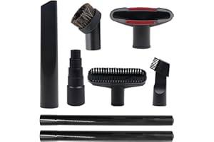 Preciser Vacuum Attachments 8 PCS, Universal Hose Adapter, Extension Wand, Horse Hair Brush, Crevice Tool, Compatible with 1"