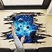 Amaonm Removable Creative 3D Magic Blue Galaxy Planet Through the Wall Decals Stickers Girls Nursery Room Walls Decorations Art Decor Home Decal Classroom Bathroom Playroom Stickers for Kids Baby Boys
