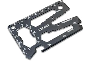 Lever Gear Toolcard Pro - 40 in 1 Credit Card Multitool. Slim, Minimalist Survival Card Wallet Tool Card. TSA Approved Multit