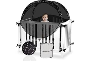 VEIZXUN Baby Safety Crib Tent to Keep Baby from Climbing Out See Through Mesh Crib Net Mosquito Net Pop Up Crib Tent Net of Cribs