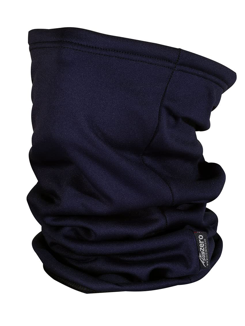 SUB ZERO Winter Neck Warmer 18" Long Super Soft Fleece Thermal Snood Scarf Neck Gaiter Head Over For Walking Running Motorcyclists One Size (Black)