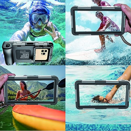 ZLiME Professional Diving Phone Case Pouch Waterproof Smartphone, IPX8 Waterproof Phone Pouch Underwater Protective Case for iPhone Samsung Huawei LG Google (Black)