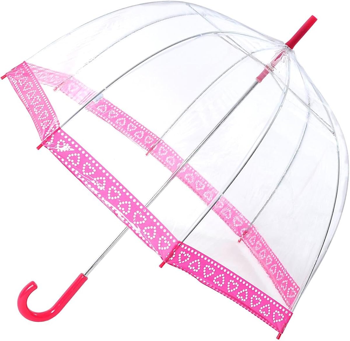 totes Ladies PVC Dome Spotted Hearts Umbrella Amazon.co.uk Luggage
