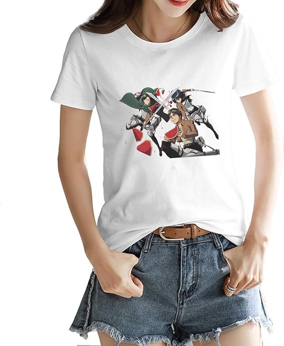 Amazon リヴァイ アニメ 漫画 シャツ レディース 半袖 アニメtシャツ おもしろtシャツ スポーツシャツ おしゃれ 服 綿 快適 カジュアル ファッション 誕生日 プレゼント Tシャツ カットソー 通販