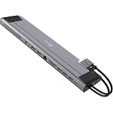 j5create USB C Dual 4K 60Hz Display Docking Station (12-in-1), Built-in M.2 | SSD Slot, HDMI, DisplayPort, 10Gbps USB-A, Card Reader, PD 100W, Ethernet, for 2021 MacBook Pro (JCD552)