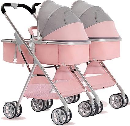 pink double stroller