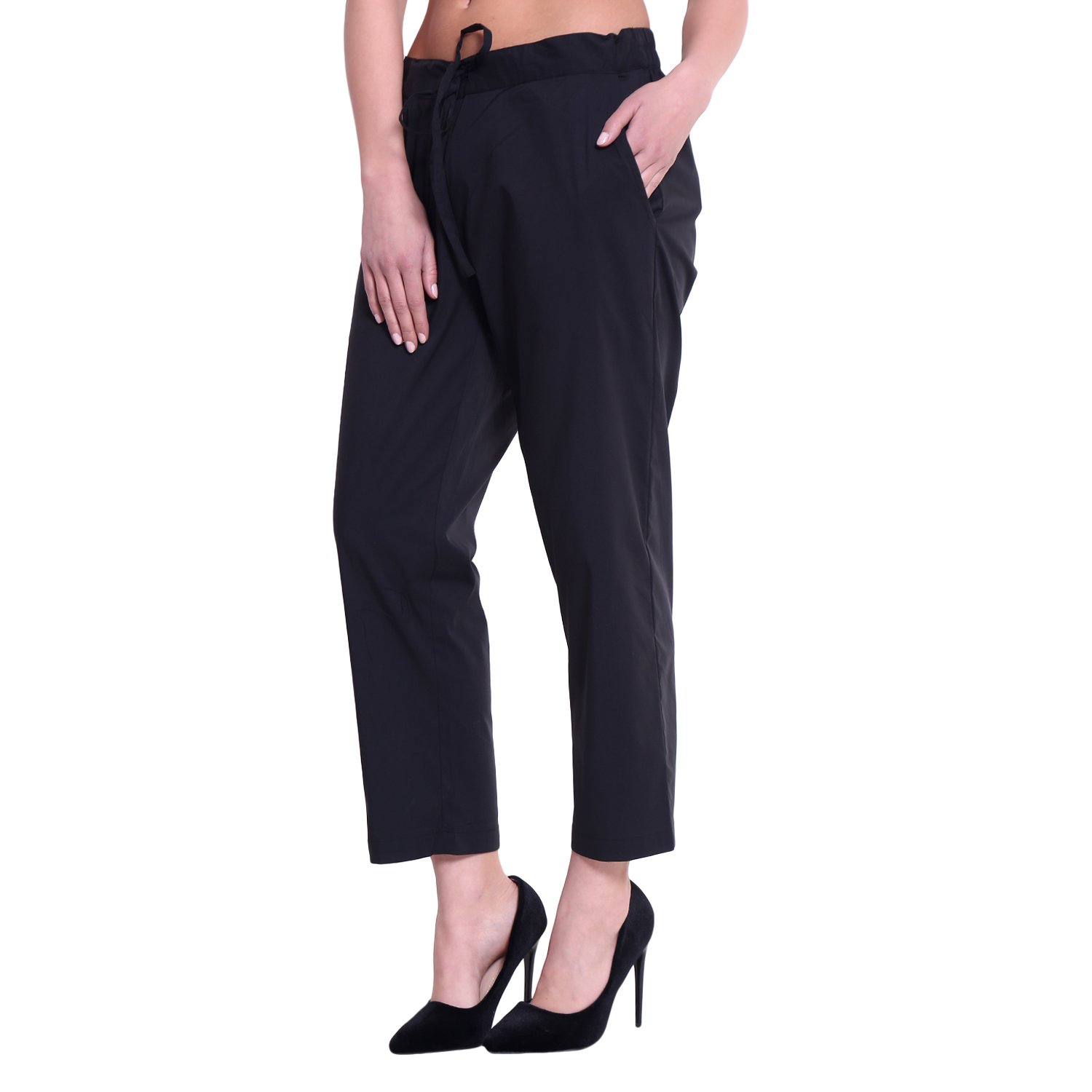 fascination by raas pr&ecirc;t women's cotton ankle length trouser (black)