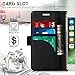 FYY [Genuine Leather Wallet Case for Apple iPhone 8 Plus 2017/iPhone 7 Plus 2016, Handmade Flip Folio Wallet Case with Kickstand Card Slots Magnetic Closure for iPhone 8 Plus/iPhone 7 Plus Dark Black