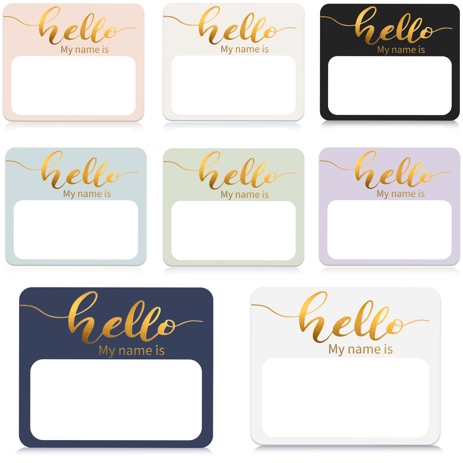 Photo 1 of Name Tag Stickers Gold Foil Hello My Name is Name Tag Stickers(3 "x2.5) 8 Color 120 Pcs Peel & Stick Nametags Sticker for School, Conferences, Clothes, Office & Christmas Activities