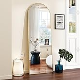 VooBang 18 x 58 inch Arched Full Length Mirror, Gold Arch Floor Mirror Full Length with Stand, Full Body Standing Mirror for 