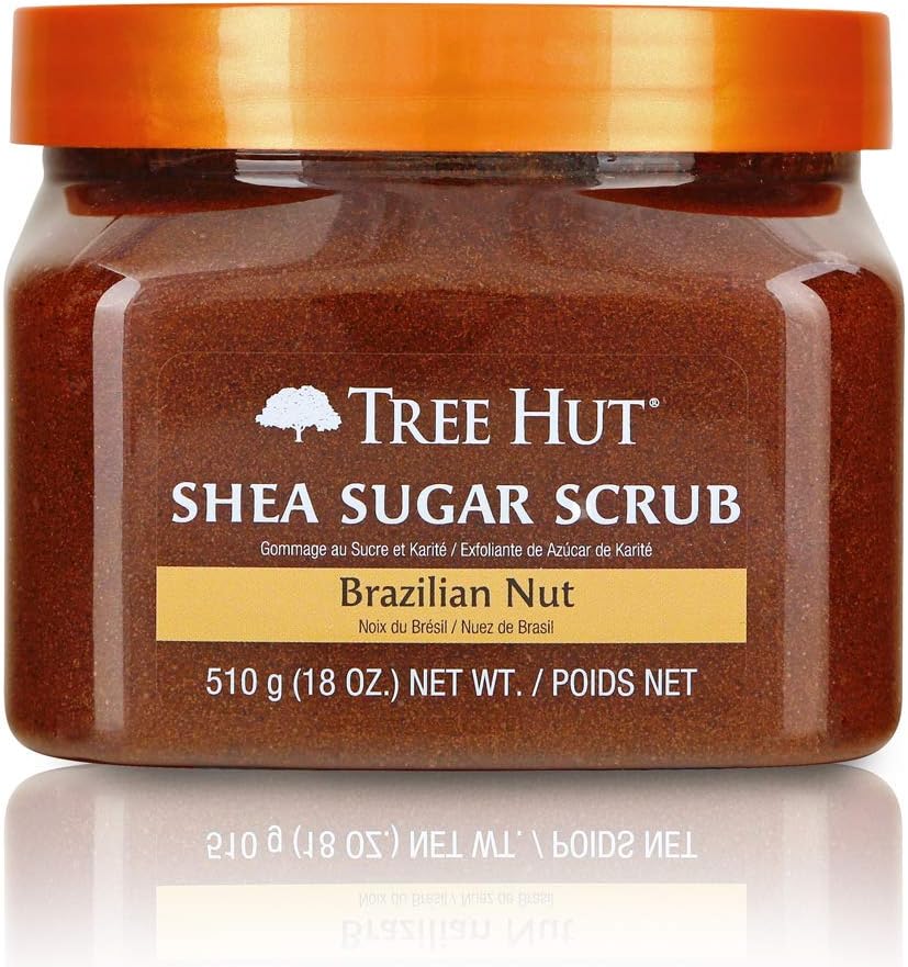 Tree Hut Shea Sugar Scrub Brazilian Nut, 18oz, Ultra Hydrating and Exfoliating Scrub for Nourishing Essential Body Care (Pack of 3)