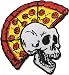 Pizza Skull(punk) size 7x8 cm. biker heavy metal Horror Goth Punk Emo Rock DIY Logo Jacket Vest shirt hat blanket backpack T shirt Patches Embroidered Appliques Symbol Badge Cloth Sign Costume Gift