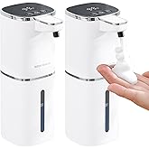 DODO MEKIA 2 Pack Automatic Foaming Soap Dispenser, 400ml//13.53oz, USB Rechargeable, 9- Adjustable Foam Levels, IPX5 Waterproof, Touchless & Wall/Tabletop Use for Kitchen Bathroom, White
