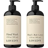 Loved01 Hand Soap and Lotion Set, Oprah's Favorite Things, Cleansing & Moisturizing Bundle (15 Oz Hand Wash & 15 Oz Body Lotion)