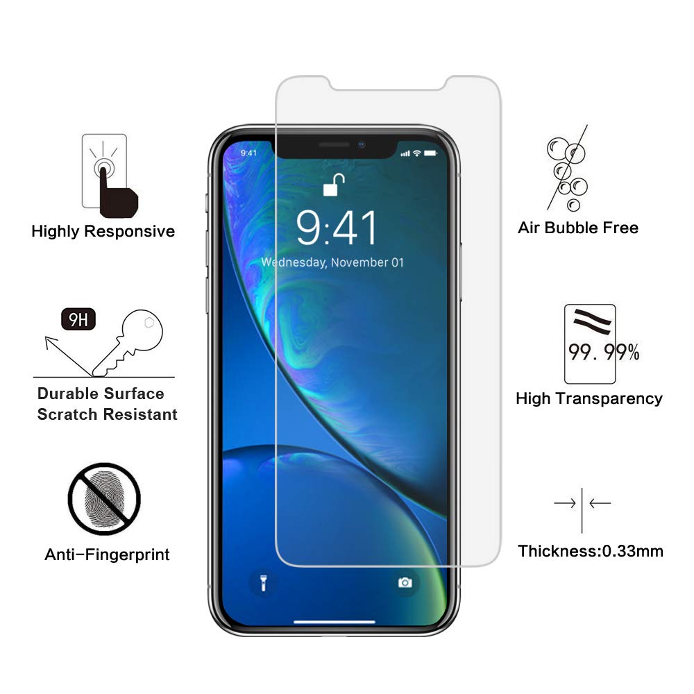 GLASS-M [2 Pack] iPhone XR 6.1\
