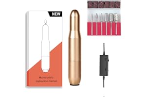 JZY QZN Electric Nail Drill Machine 6 in 1 Kit,Portable Electric Nail File Efile Set for Acrylic Gel Nails, Manicure Pedicure Tool with Nail Drill Bits Sanding Bands Dust Brush