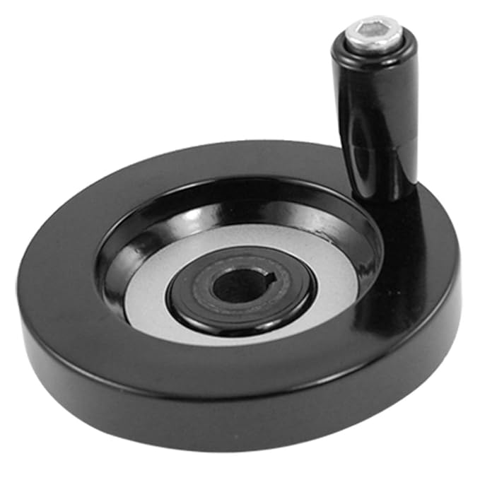 DIN Aluminium-Handrad 125mm - Mit 11mm Vierkant & Drehbarem Griff Für Maschinen & Geräte