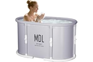 HLCZLUZ Portable Bathtub, Foldable Bathtub No Installation, Freestanding Shower Bathtubs with Cushion, Collapsible SPA Soakin