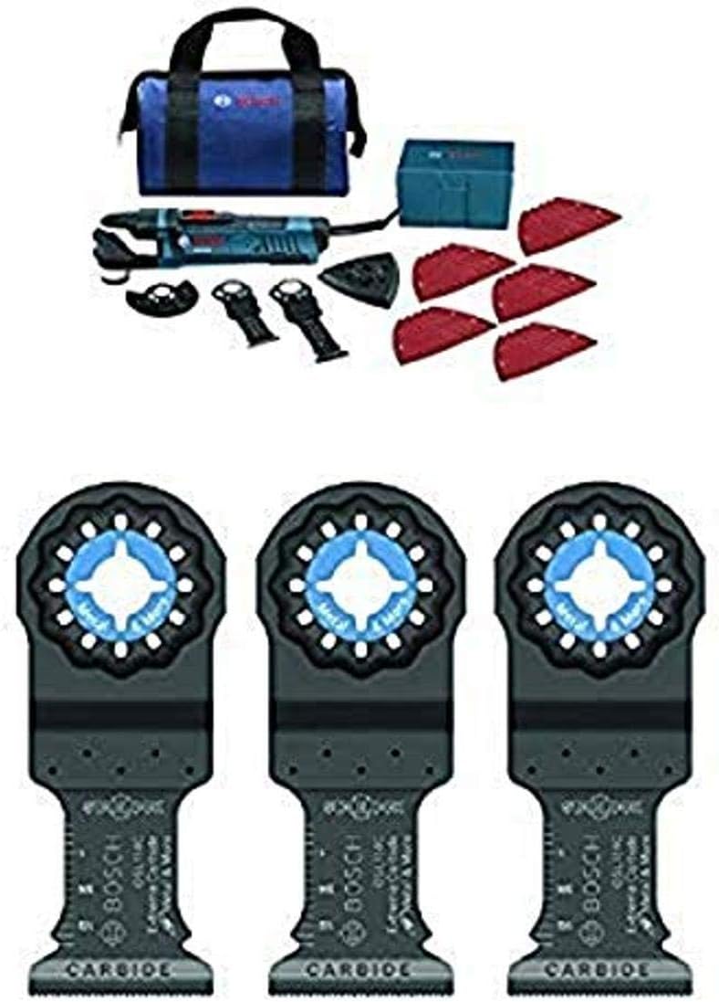 Bosch StarlockPlus Oscillating Multi-Tool Kit and Snap-In Blade Attachment with Starlock Carbide Plunge Cut Blade