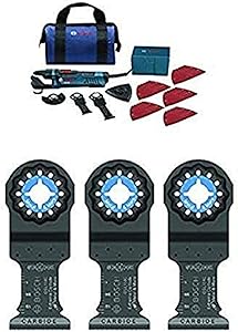 Bosch StarlockPlus Oscillating Multi-Tool Kit and Snap-In Blade Attachment with Starlock Carbide Plunge Cut Blade