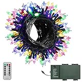 LOENDE Battery Operated String Lights, 72ft 200-Count 8 Modes Waterproof Mini Christmas Lights Battery Led Lights with Remote and Timer for Party Holiday Wreath Wedding Decorations