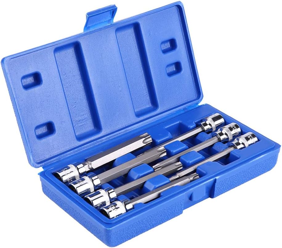 SANON Drive Extra Long Torx Star Bit Socket Set 7Pcs 3/8inch