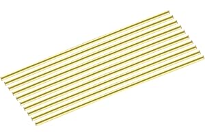 MECCANIXITY 10pcs Brass Rods (4mm) 3/16 Inch x (200mm) 8 Inch Brass Solid Round Stock Lathe Bar for Knife Handles Pin DIY Craft Model Plane