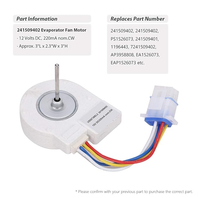 241509402 ventilador de motor de evaporador ventilador congelador ...