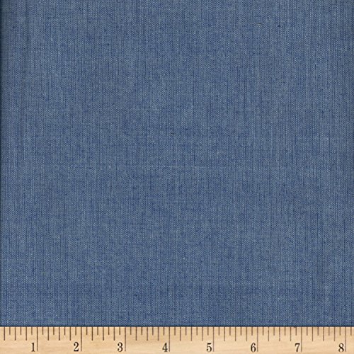 Textile Creations Cotton Yarn Dye Chambray Blue Fabric By The Yard