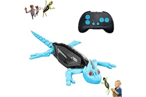 BBASILIYSD Wall Climbing Gecko Lizard,Rechargeable Remote Control Lizard Toy with LED Eyes,Dual Mode Floor & Wall Driving,202