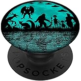 Bigfoot Loch Ness Monster Mothman and Alien Funny Cryptid PopSockets Adhesive PopGrip