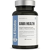 LES Labs GABA Health – Calm Mind & Relaxation, Stress Relief, Neurotransmitter Support & Deep Sleep – GABA, Taurine, Passionflower, Skullcap, L-Theanine & Magnesium – Non-GMO Supplement – 90 Capsules